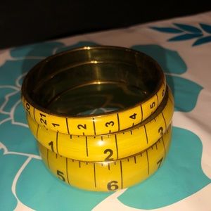 Tape Measure Bangle Bracelets. Set of 3. Beautiful!